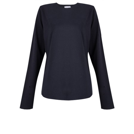 Chalk Renee Navy Organic Cotton Plain Top - Blue