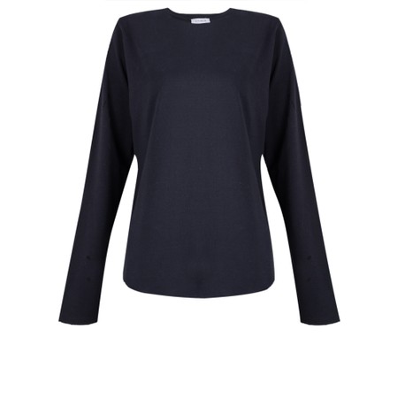 Chalk Renee Navy Organic Cotton Plain Top - Blue