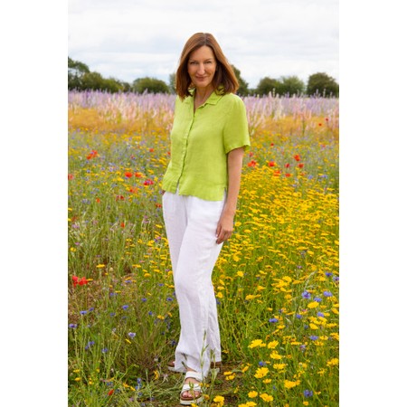 Amazing Woman Marilyn Lime Boxy Linen Shirt - Green