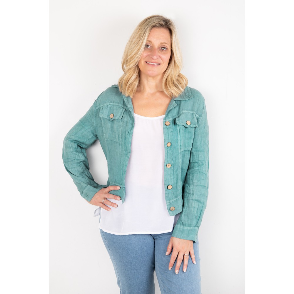 Amazing Woman Kara Agata Lightweight Linen Western Jacket Agata