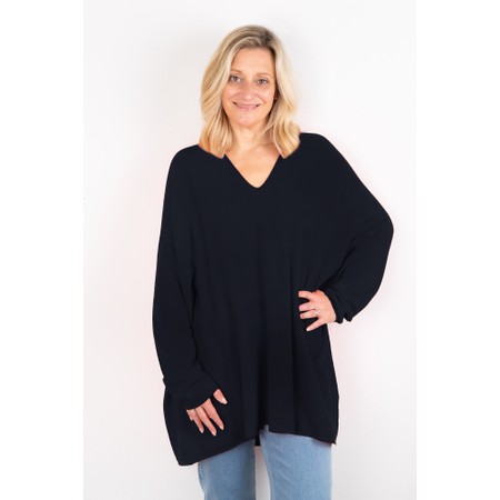 Amazing Woman Mika X Navy Fine Knit Oversized Jumper - Blue