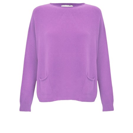 Amazing Woman Jodie Pansy Front Pocket Supersoft Knit Jumper - Purple