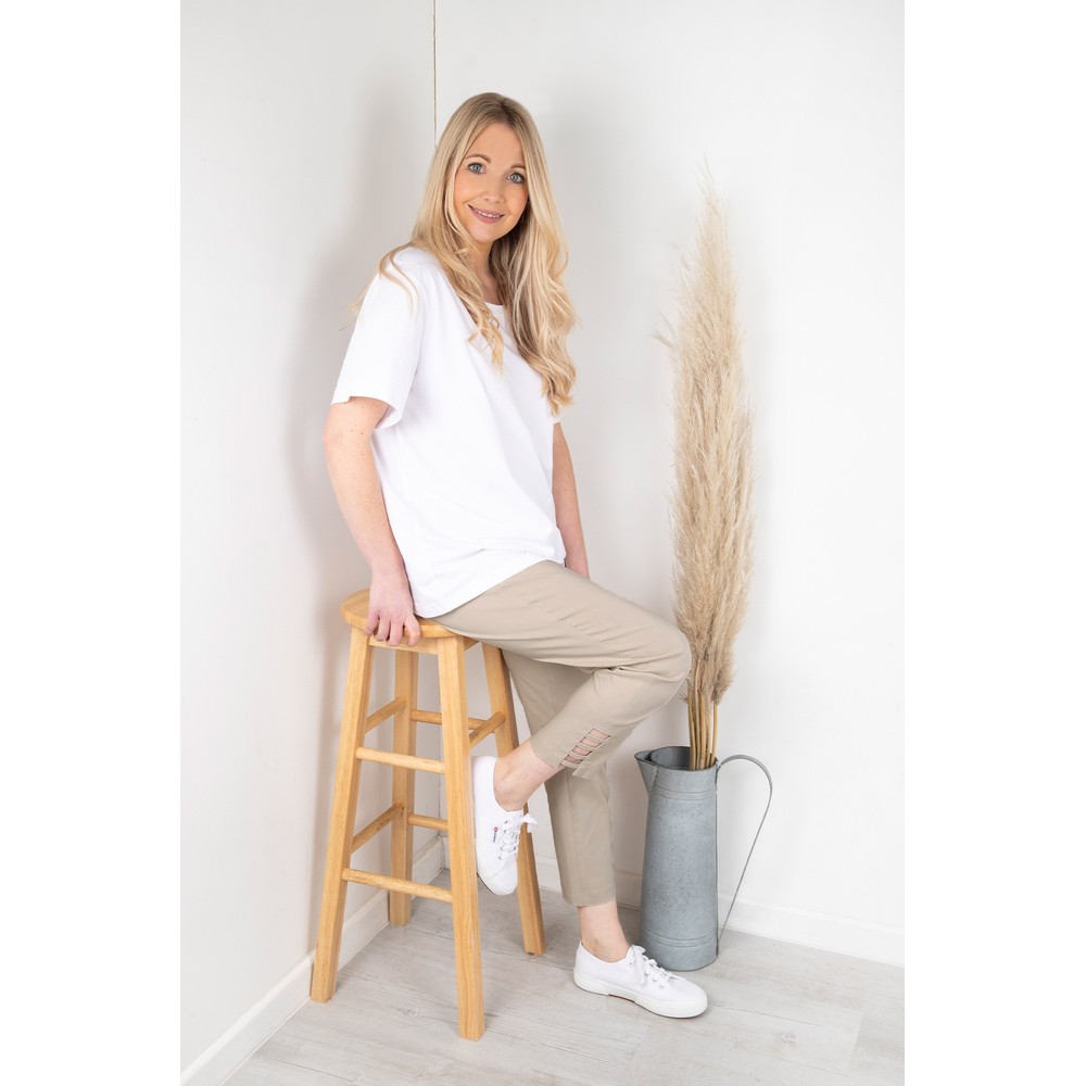 Robell Lena Crop Lace Bottom Pant