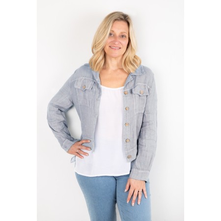 Amazing Woman Kara Pearl Lightweight Linen Western Jacket - Off-White