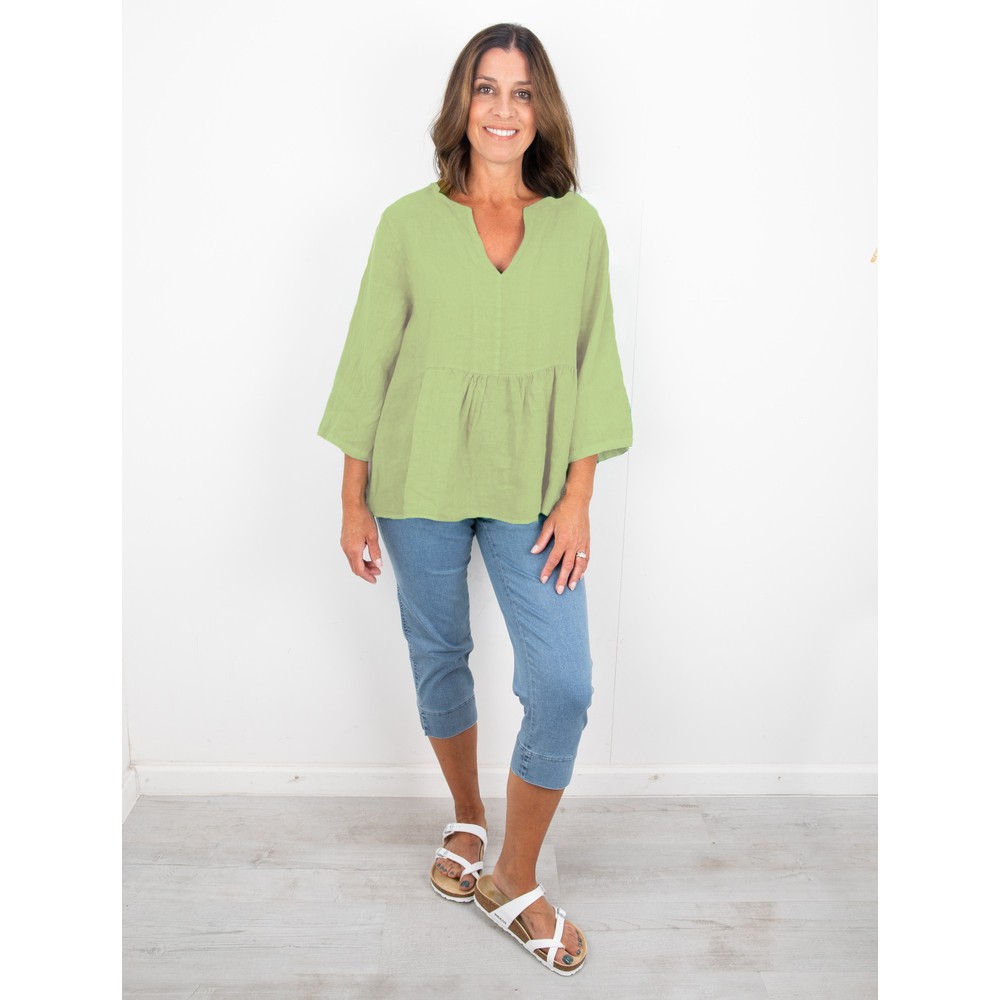Linen peplum top new arrivals