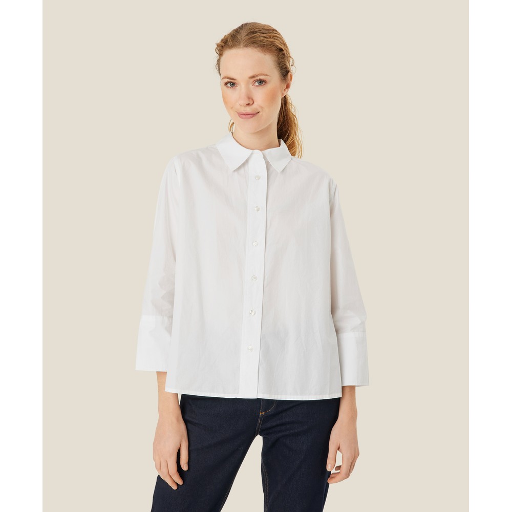 Masai Clothing MaIlonka White Cotton Poplin Shirt White 