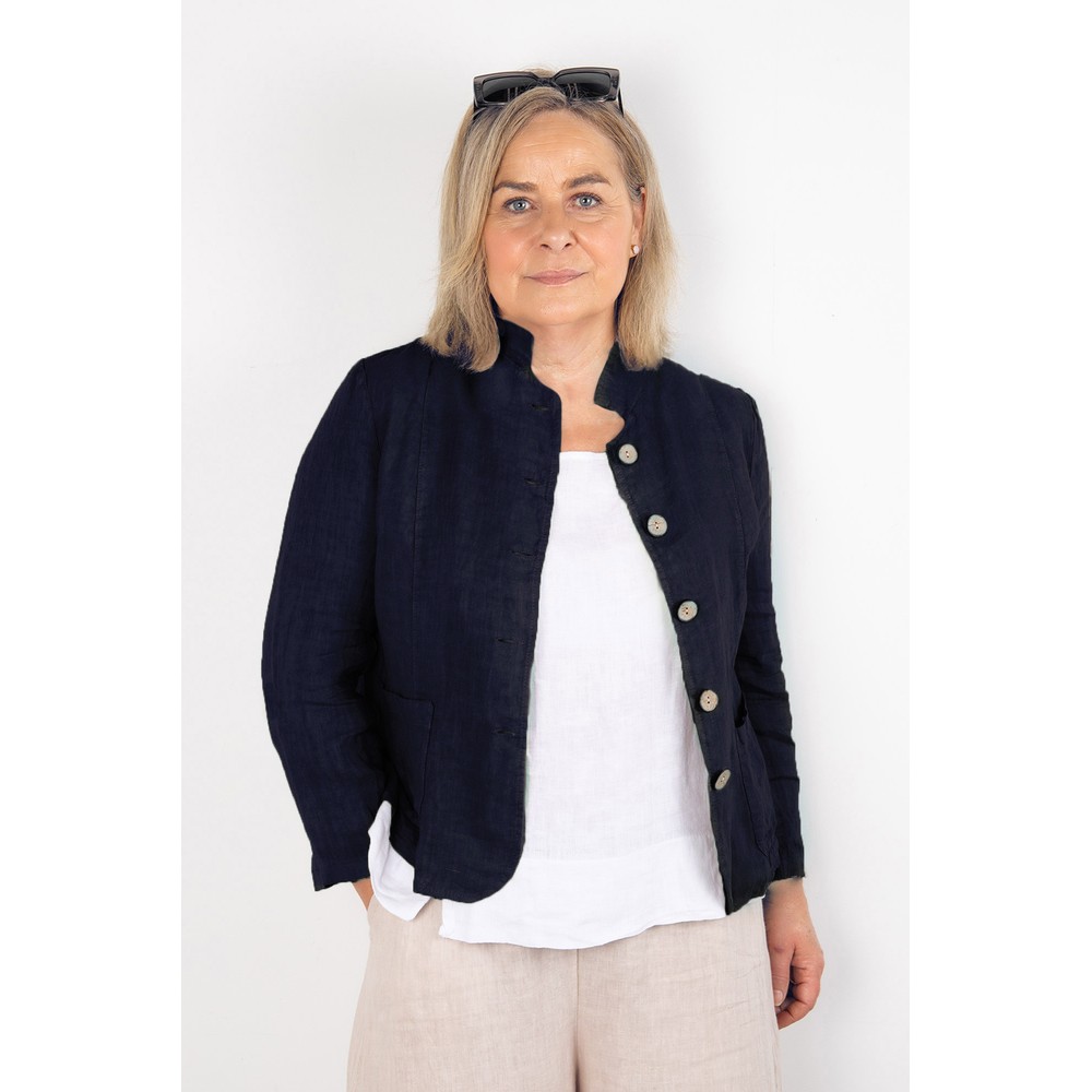 Jacket Short Linen Cardigan Linen Tweed No Collar Short Jacket