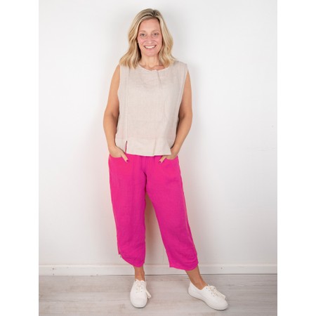 Amazing Woman Orla Cropped Linen Trouser - Pink