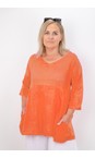 Amazing Woman Papaya Tesa Papaya V Neck Top  