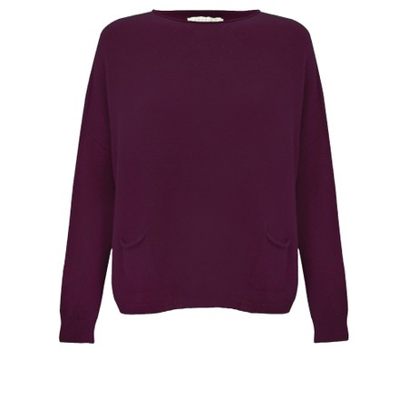 Amazing Woman Jodie Plum Front Pocket Supersoft Knit Jumper - Purple
