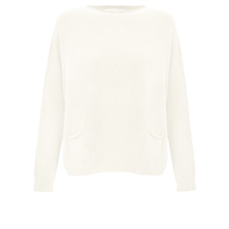 Amazing Woman Jodie Cream Front Pocket Supersoft Knit Jumper - Off-White