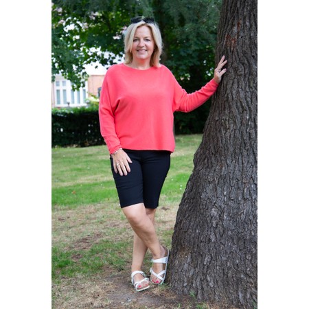 Amazing Woman Mya Coral Round Neck Lightweight Supersoft Knit - Orange