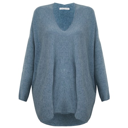 Amazing Woman Mika X Denim Fine Knit Oversized Jumper - Blue