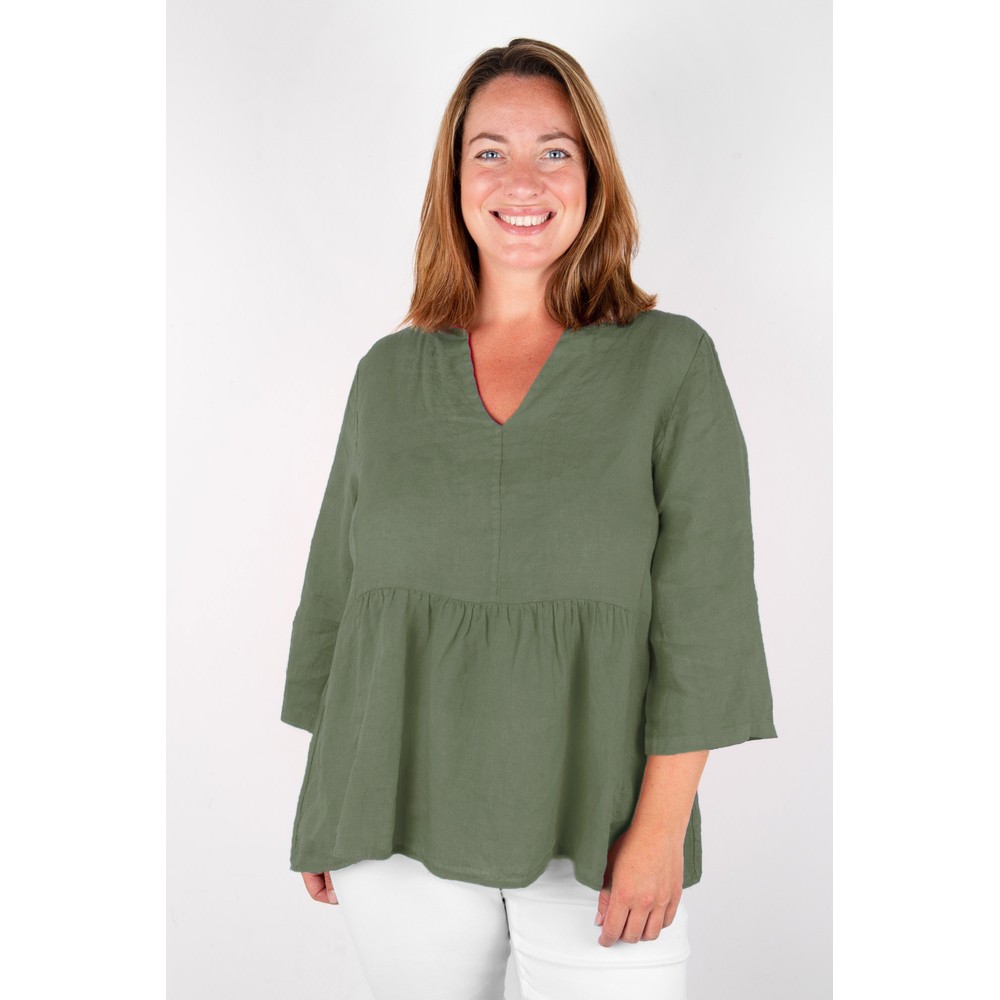 khaki peplum top