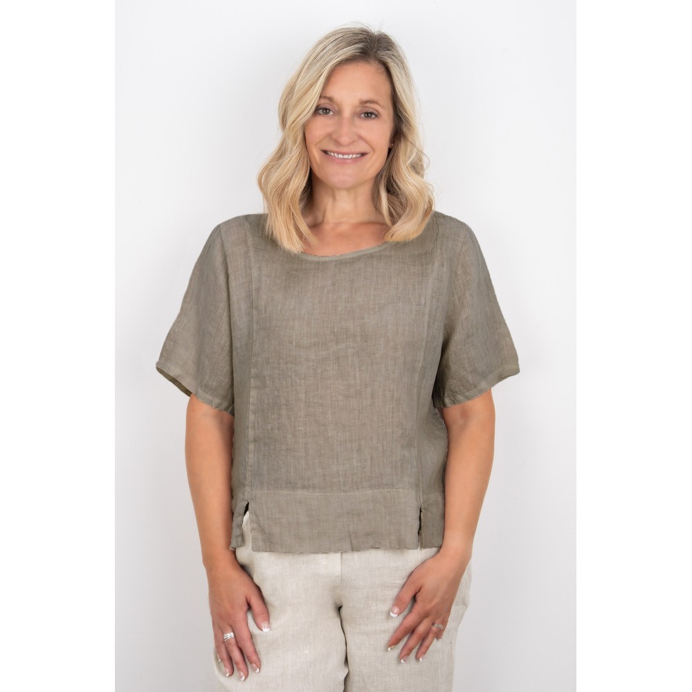 Amazing Woman Lucie Fango Short Sleeved Linen Top Fango