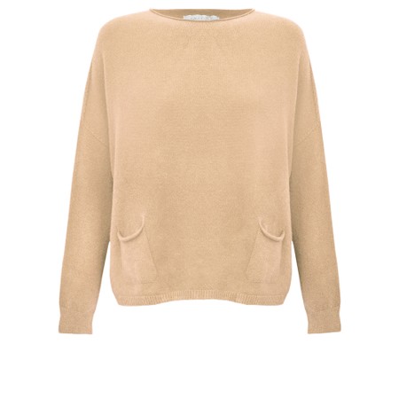 Amazing Woman Jodie Latte Shake Front Pocket Supersoft Knit Jumper - Beige