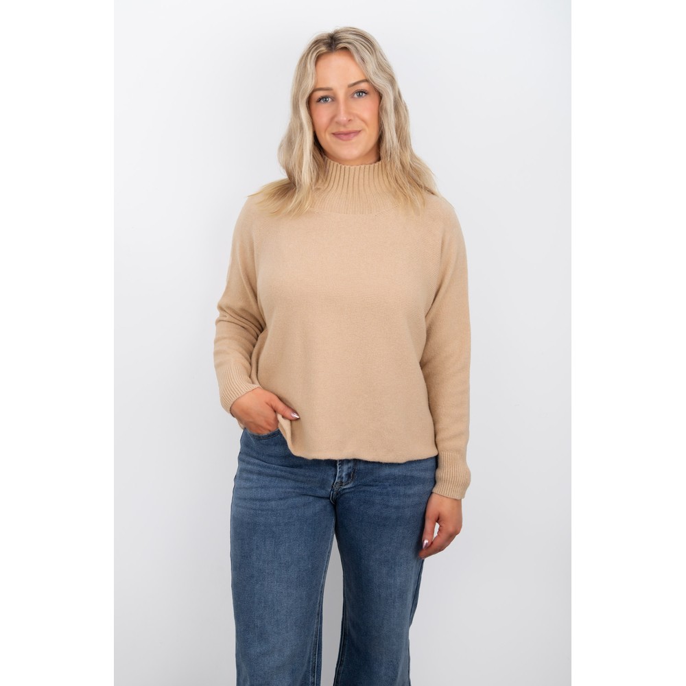 Amazing Woman Jolie Latte Boxy High Neck Knit Latte