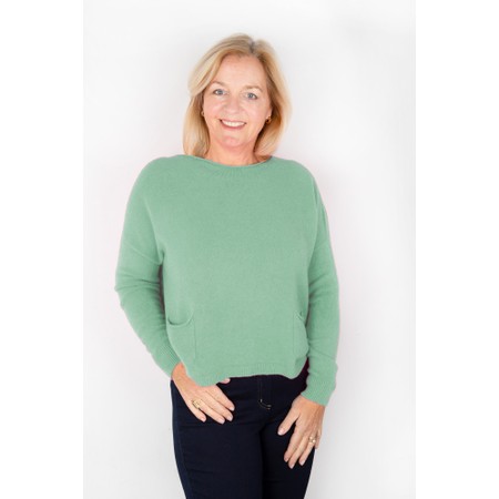 Amazing Woman Jodie Bay Front Pocket Supersoft Knit Jumper - Green