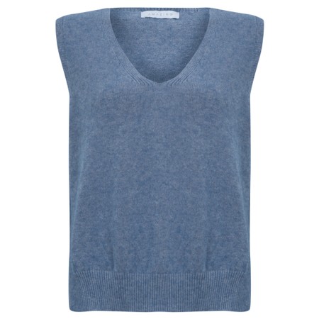 Amazing Woman Pixie V Neck Knitted Vest - Blue