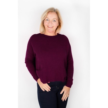 Amazing Woman Jodie Plum Front Pocket Supersoft Knit Jumper - Purple
