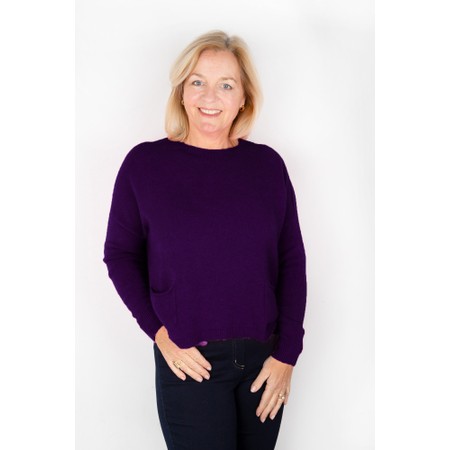 Amazing Woman Jodie Purple Front Pocket Supersoft Knit Jumper - Brown