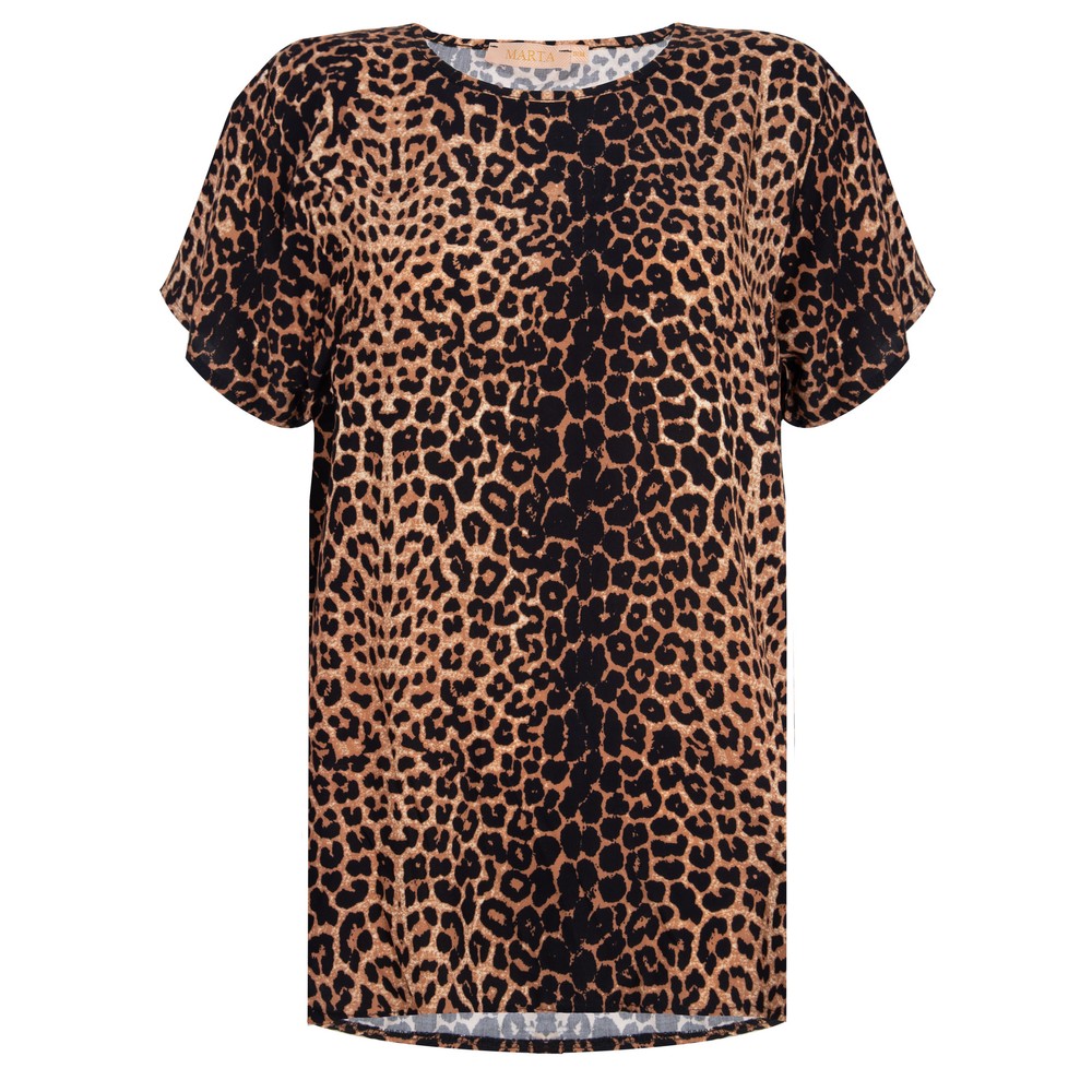 Marta Du Chateau Jill Leopard Print Top Leopard