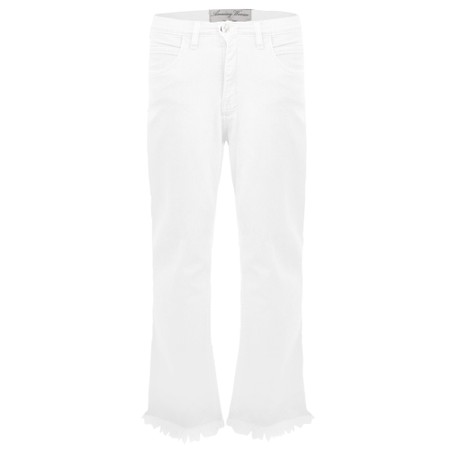 Amazing Woman 07 Fray Crop Bootleg Jean - White