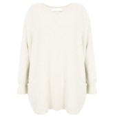Caryf X Cream Round Neck Oversized Jumper