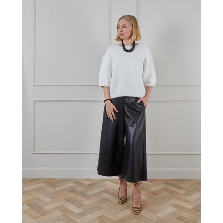 Chalk Darcy Black Faux Leather Trouser - Black