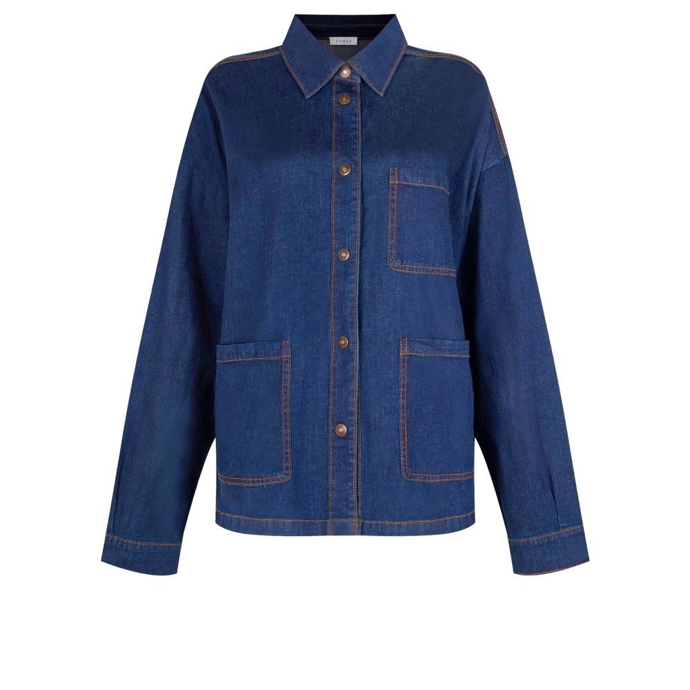 Chalk Frida Heavy Denim Oversized Jacket Heavy Denim