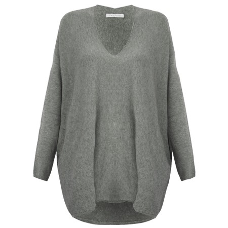 Amazing Woman Mika X Grey Marl Fine Knit Oversized Jumper - Grey