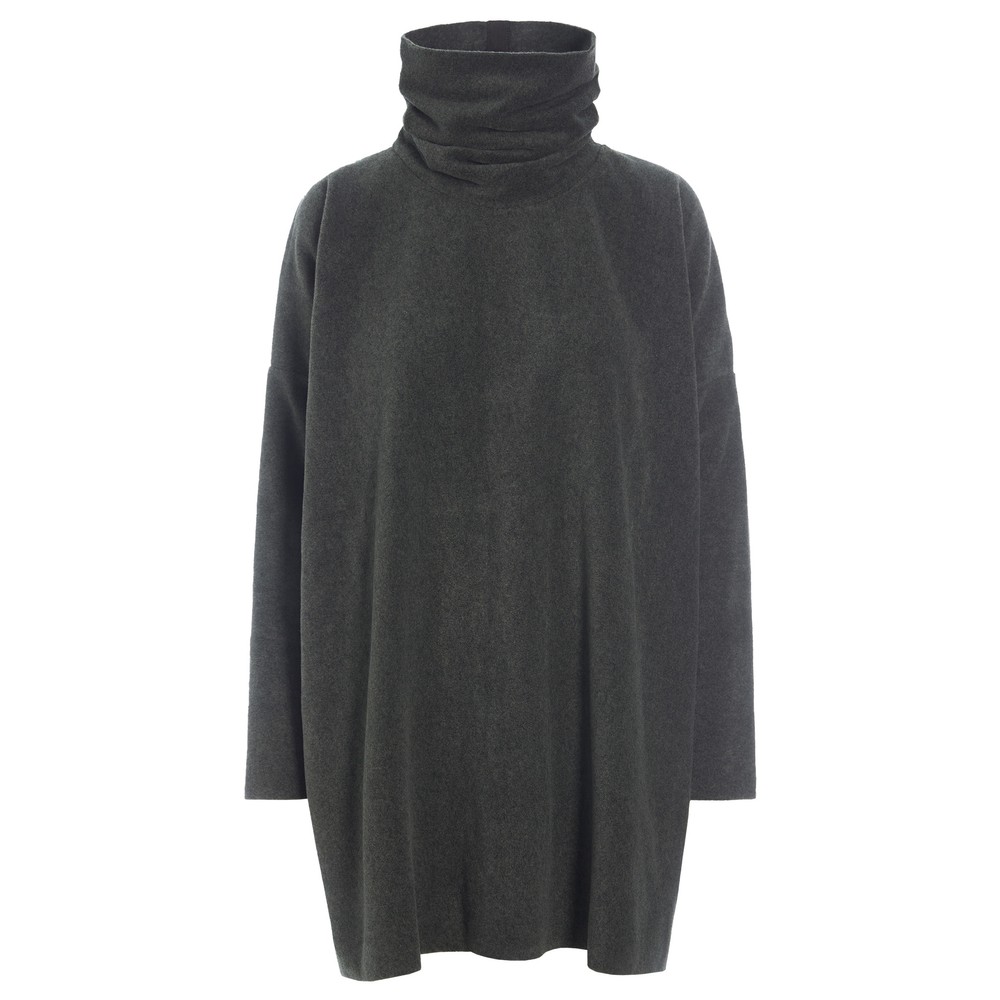Henriette Steffensen High Neck Forrest Fleece Tunic in Forrest