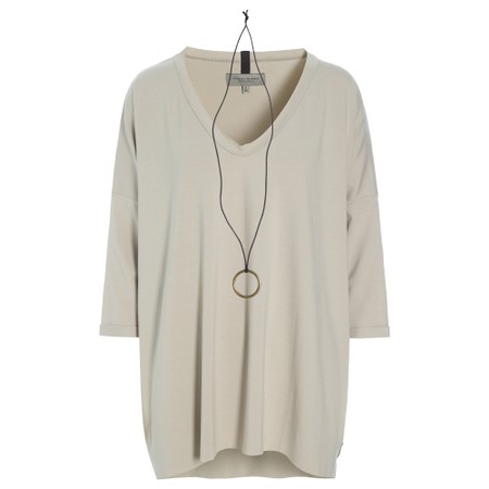 Henriette Steffensen Kit Oversized Jersey T-shirt with Necklace - Beige