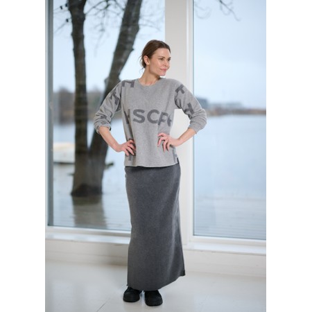 Henriette Steffensen Long Grey Fleece Skirt - Grey