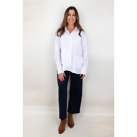 Foil Paper Cranes Shirt Asymmetric White Shirt - White