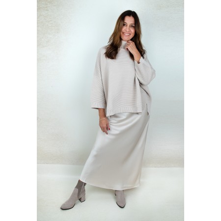 Chalk Vicki Stone Cotton Rib Jumper - Grey