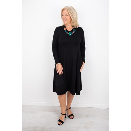 Masai Clothing MaNatsuko Black V Neck Jersey Dress - Black