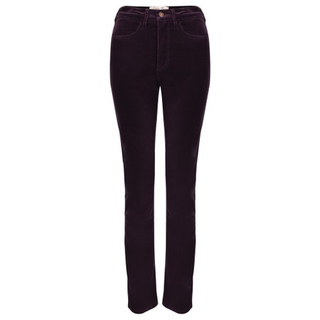 Amazing Woman 02 Velvet Burgundy Straight Leg Jean - Red