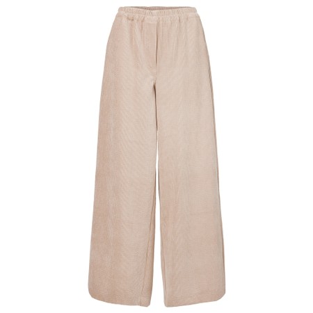 NOEN Soft Corduroy Cream Wide Leg Trouser - Off-White
