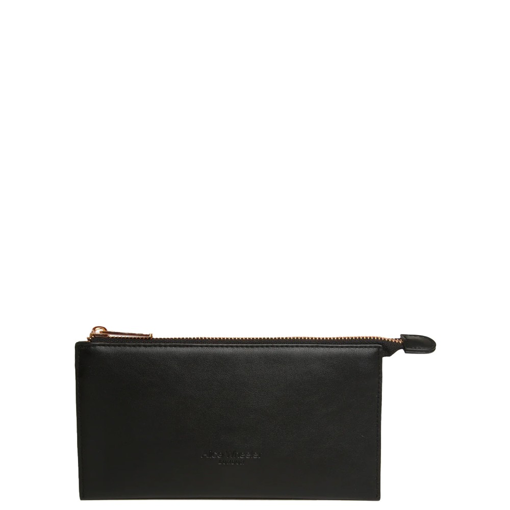 Alice Wheeler Valencia Black Faux Leather Double Purse Black 