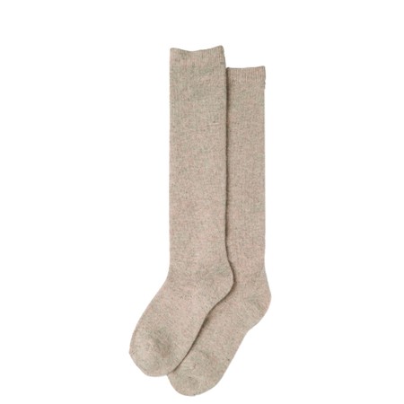 Chalk Cosy Cashmere Wool Beige Lounge Socks - Beige