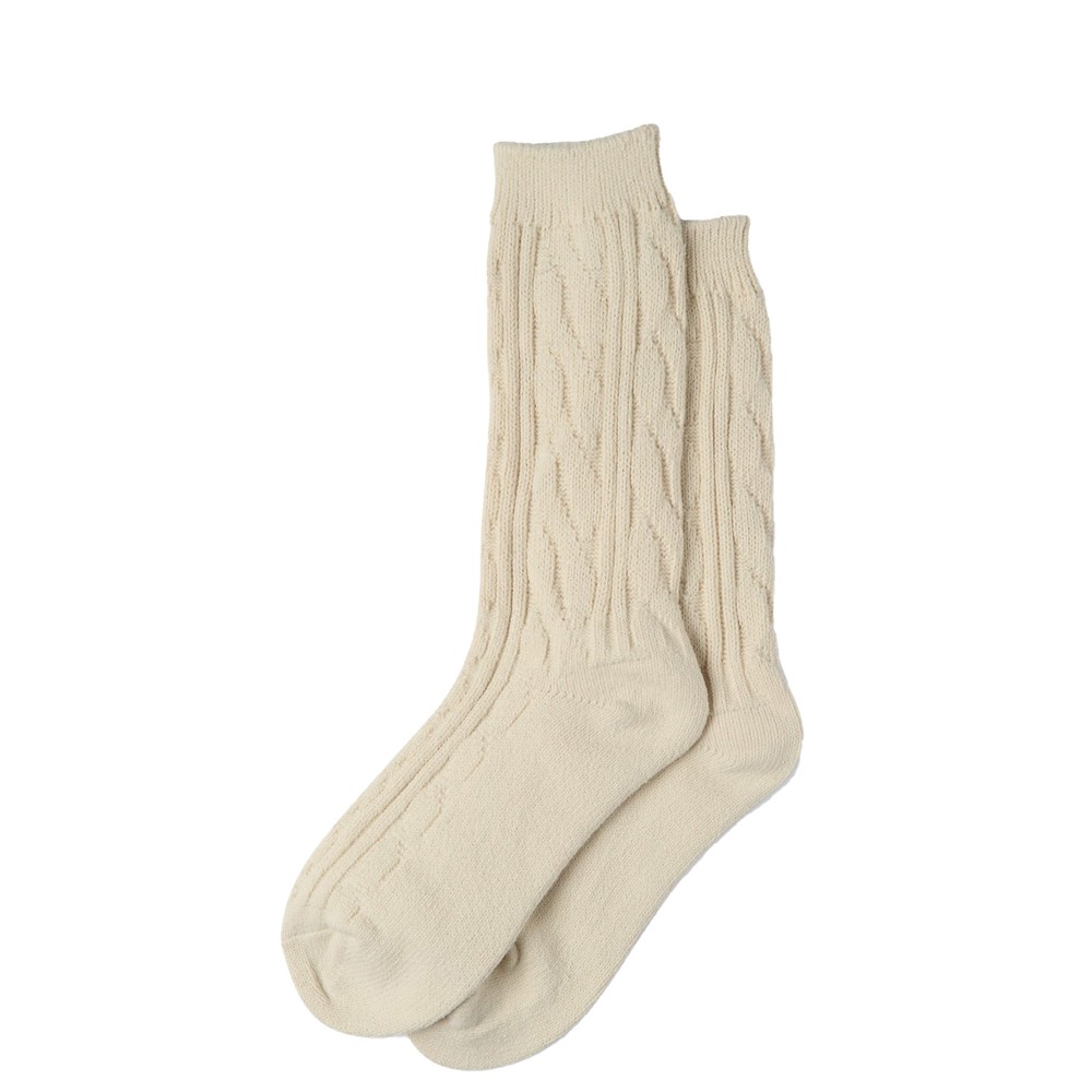 Chalk Cosy Cream Cable Knit Socks Cream