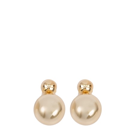 Chalk Double Ball Gold Earrings - Gold