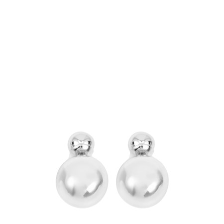 Chalk Double Ball Silver Earrings - Silver