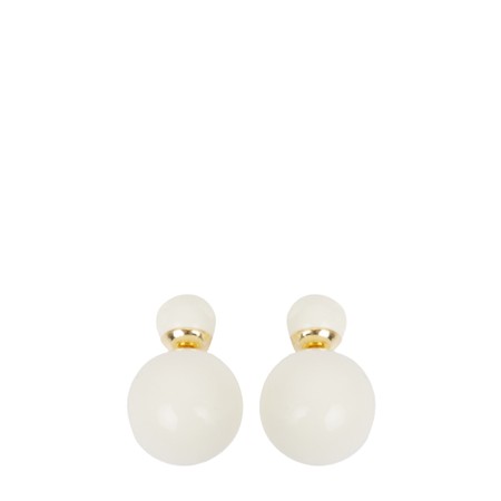 Chalk Double Ball Ivory Earrings - Off-White