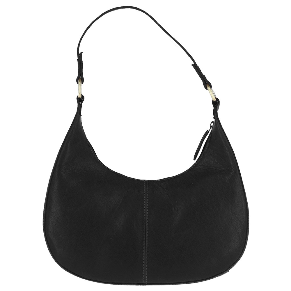 Ashwood Sloane Crescent Black Leather Shoulder Bag Black 
