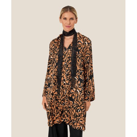 Masai Clothing MaRajanas Black Beaded Fringe Scarf - Black