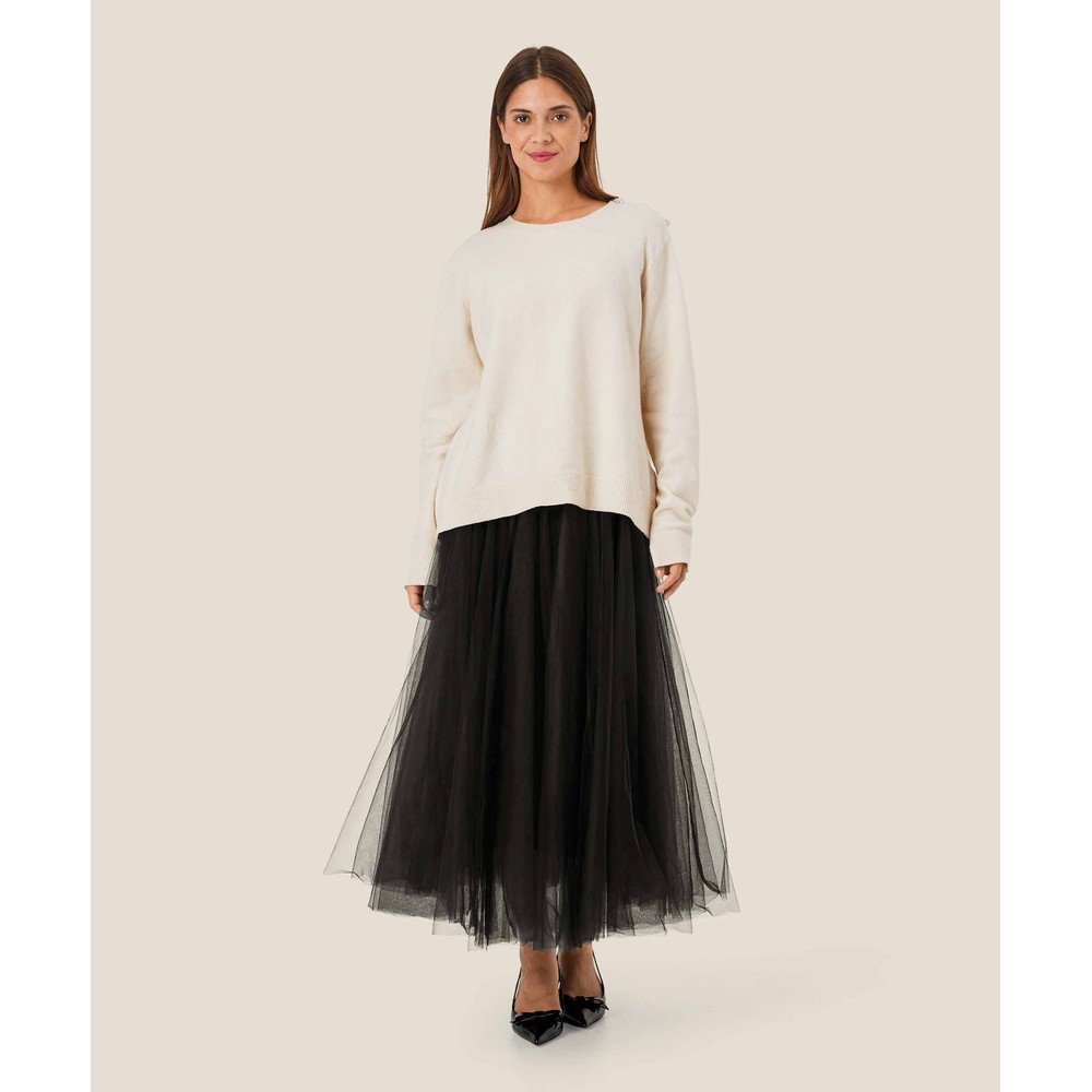 Masai Clothing MaScarlet Black Midi Tulle Skirt Black 