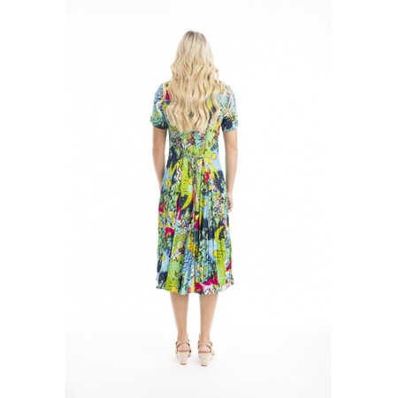 Orientique Elafonissi Godet Print Dress - Multicoloured