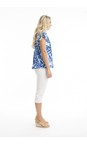 Orientique Blue Hayman Pleated Top  